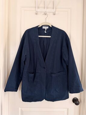 APIECE APART Navy Cotton Utility Blazer Jacket Medium M